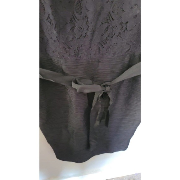 Anthropologie Maeve Black Lace Stretch Sheath cocktail dainty midi Dress - Picture 4 of 9